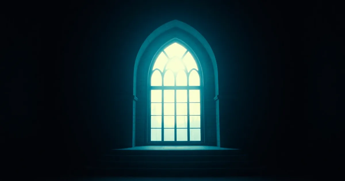Sunlight through the arched window of an empty chapel, illustrating 401k withdrawal as a UK resident
