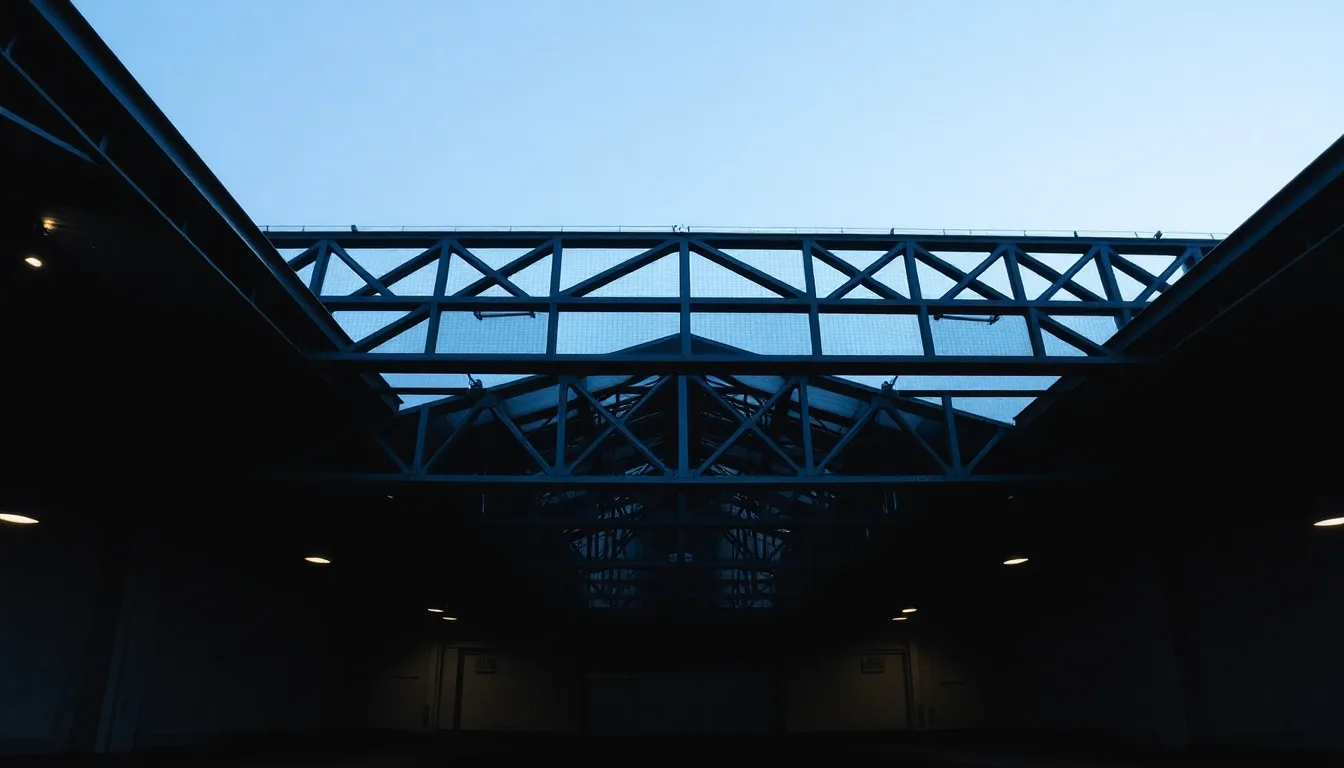 Iron trusses beneath a Victorian railway station roof, illustrating child benefit and the high income charge