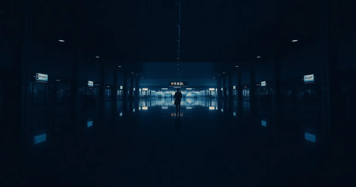 An empty airport departure hall at night, illustrating Child tax credit for Americans abroad