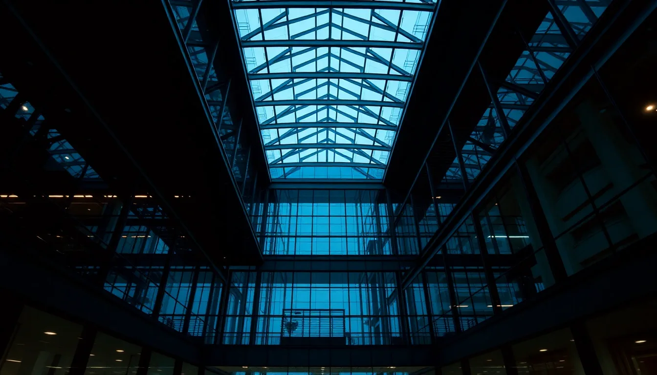 An empty steel and glass atrium seen from below, illustrating Dual-status tax return explained