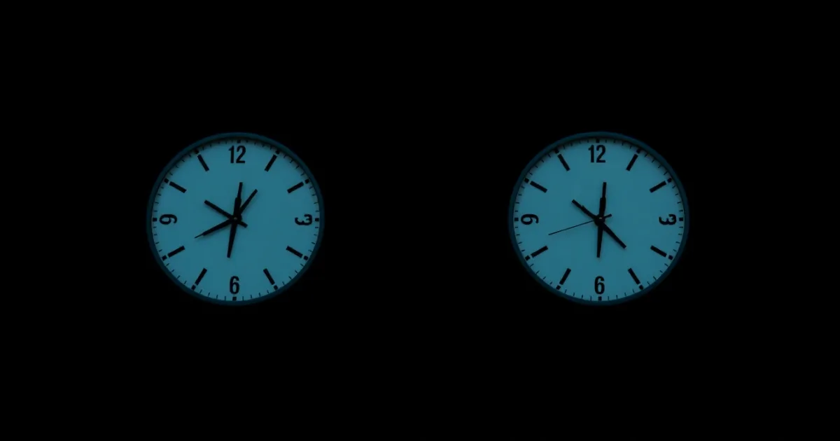 Two clocks on a dark wall showing different hours, illustrating Effectively connected income explained