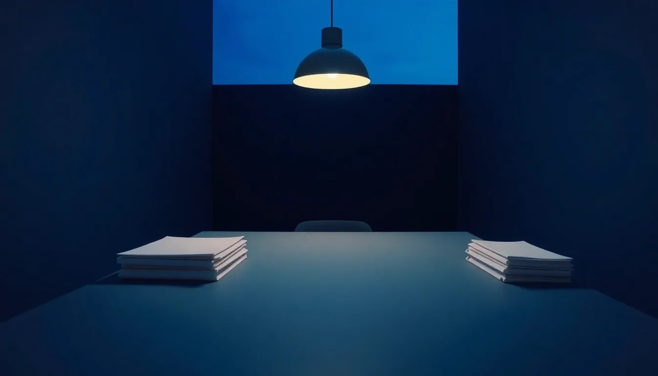 Closed folders stacked on a desk under a single lamp, illustrating FBAR filing cost: what you actually pay