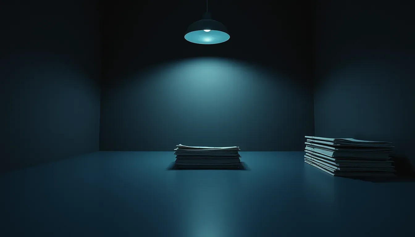 Closed folders stacked on a desk under a single lamp, illustrating IRS payment plan from abroad