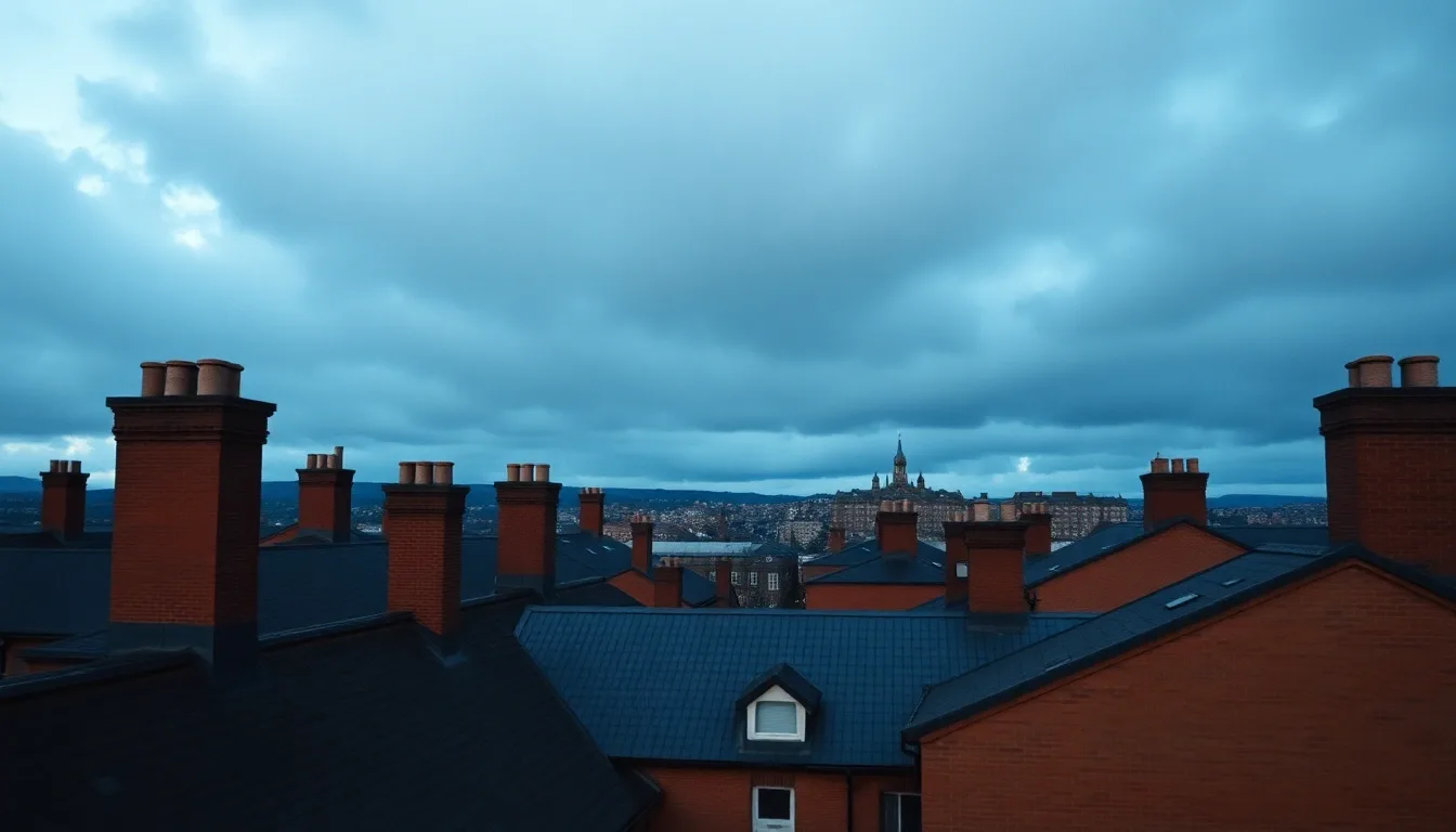 A red brick chimney skyline under heavy cloud, illustrating New tax year: what resets on 6 April