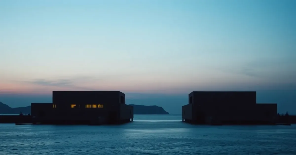 Two coastlines facing each other across a narrow strait, illustrating NHS doctors and US tax returns