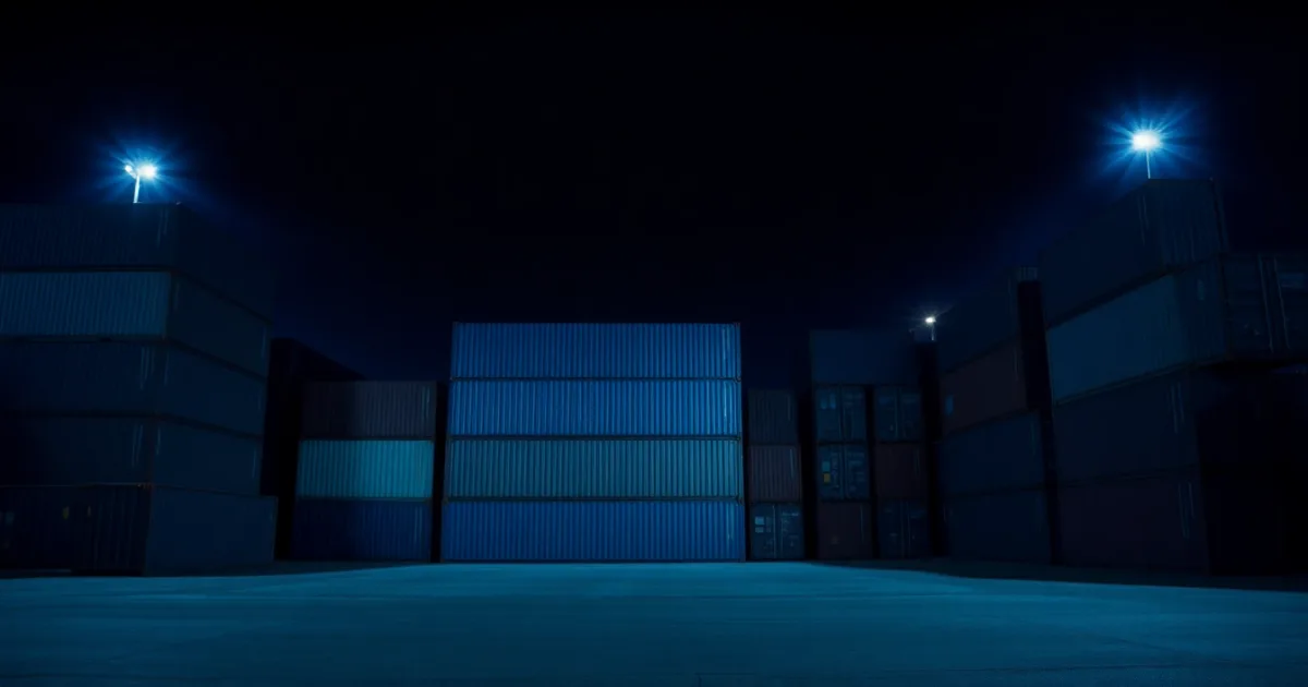Harbour gantry cranes silhouetted against the night sky, illustrating What a P60 means for your US return