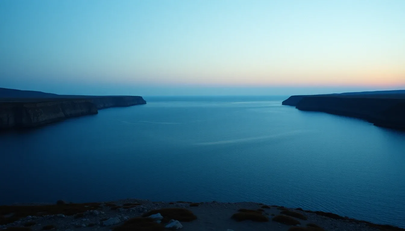 Two coastlines facing each other across a narrow strait, illustrating Permanent establishment in the US