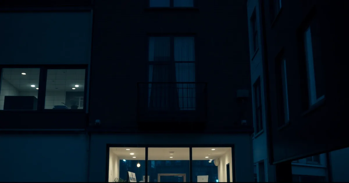 A rain-streaked window above a British high street at night, illustrating Stamp duty and your US tax return