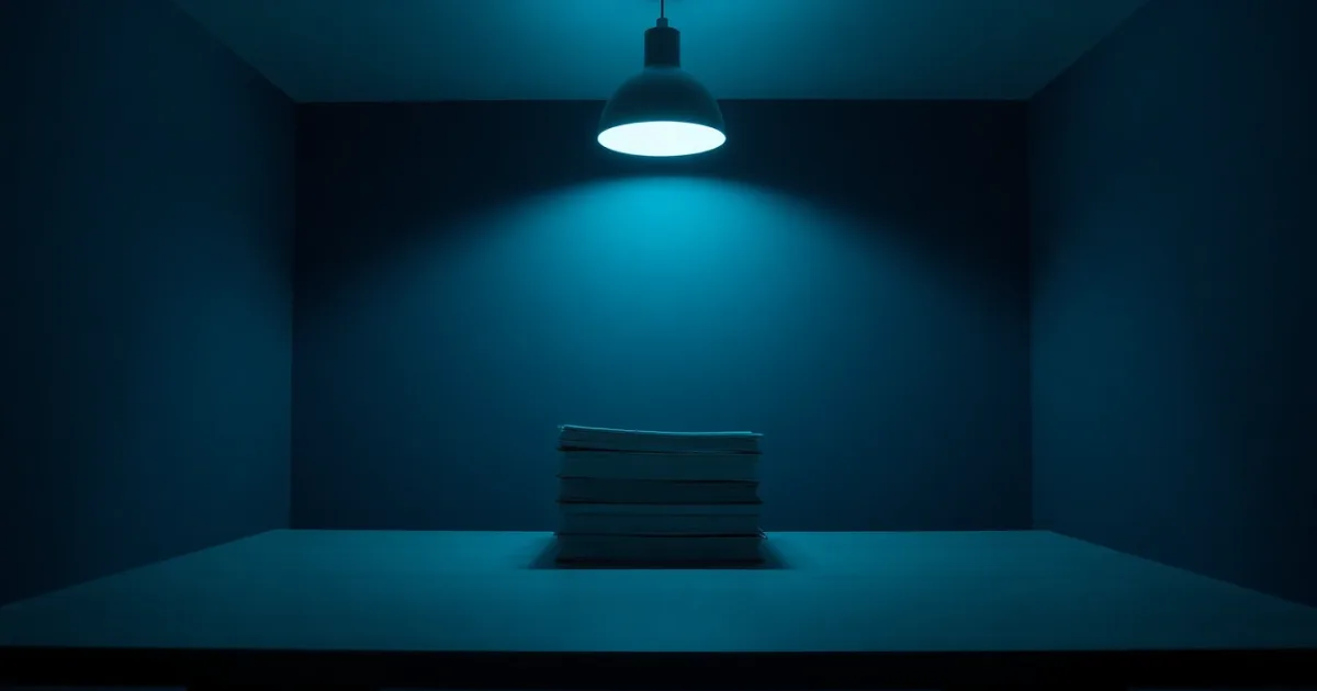 Closed folders stacked on a desk under a single lamp, illustrating state tax return with UK income