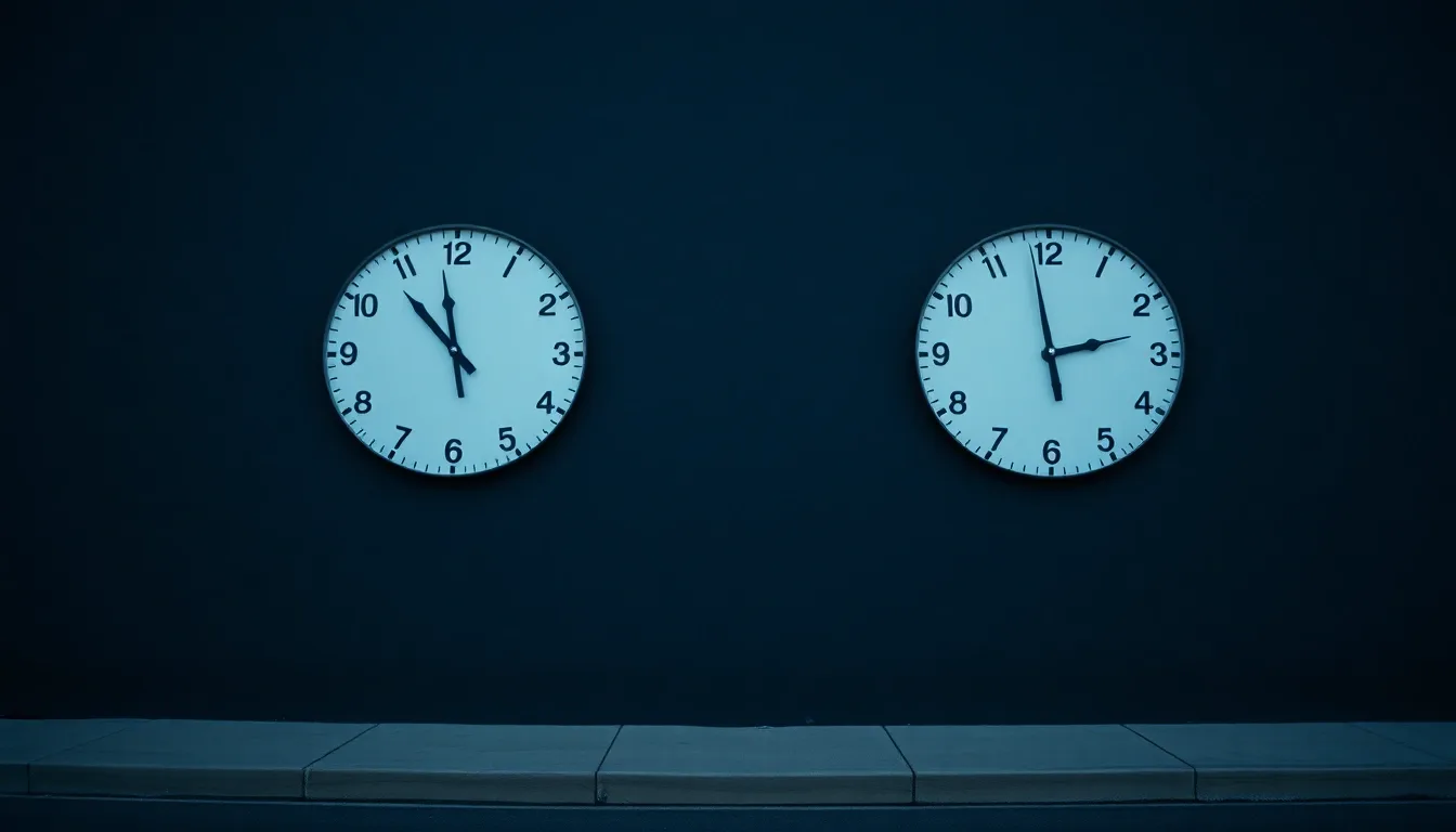 Two clocks on a dark wall showing different hours, illustrating Cross-border financial plan: US and UK