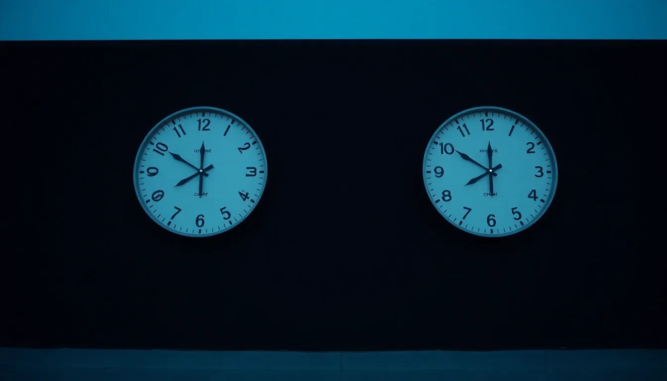 Two clocks on a dark wall showing different hours, illustrating Inheritance tax for Americans in the UK