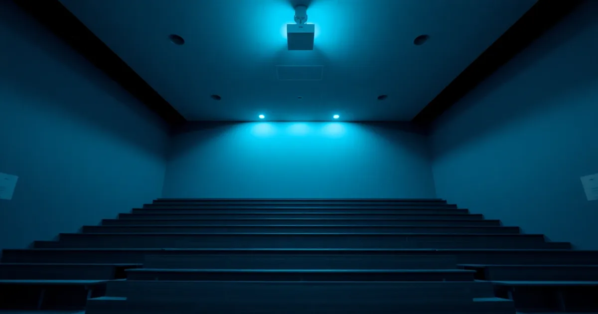 An empty chamber of tiered wooden benches, illustrating Payments on account, explained properly