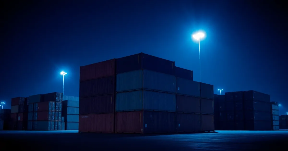 Harbour gantry cranes silhouetted against the night sky, illustrating Personal savings allowance and US tax