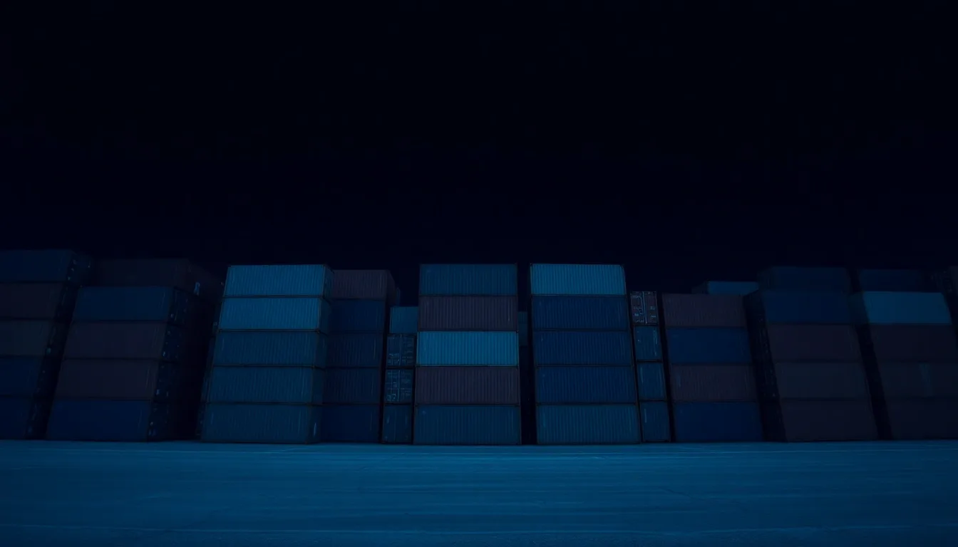 Harbour gantry cranes silhouetted against the night sky, illustrating Personal savings allowance and US tax