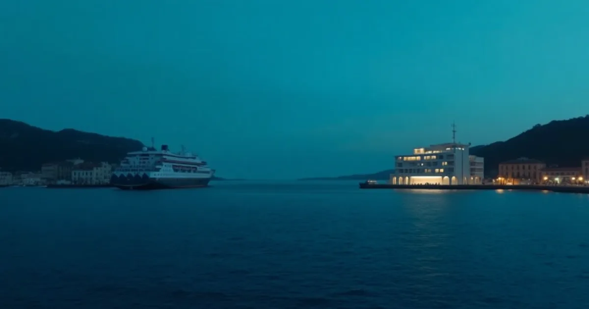 Two coastlines facing each other across a narrow strait, illustrating US compliant investing from the UK