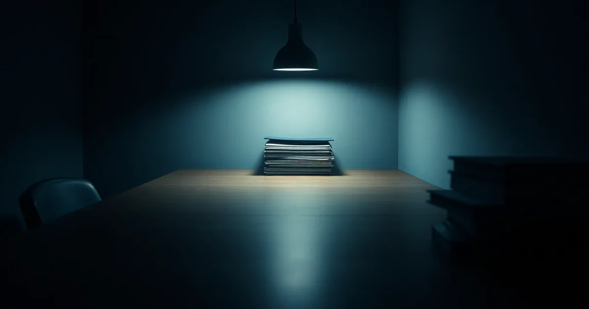 Closed folders stacked on a desk under a single lamp, illustrating US estate tax for non-residents