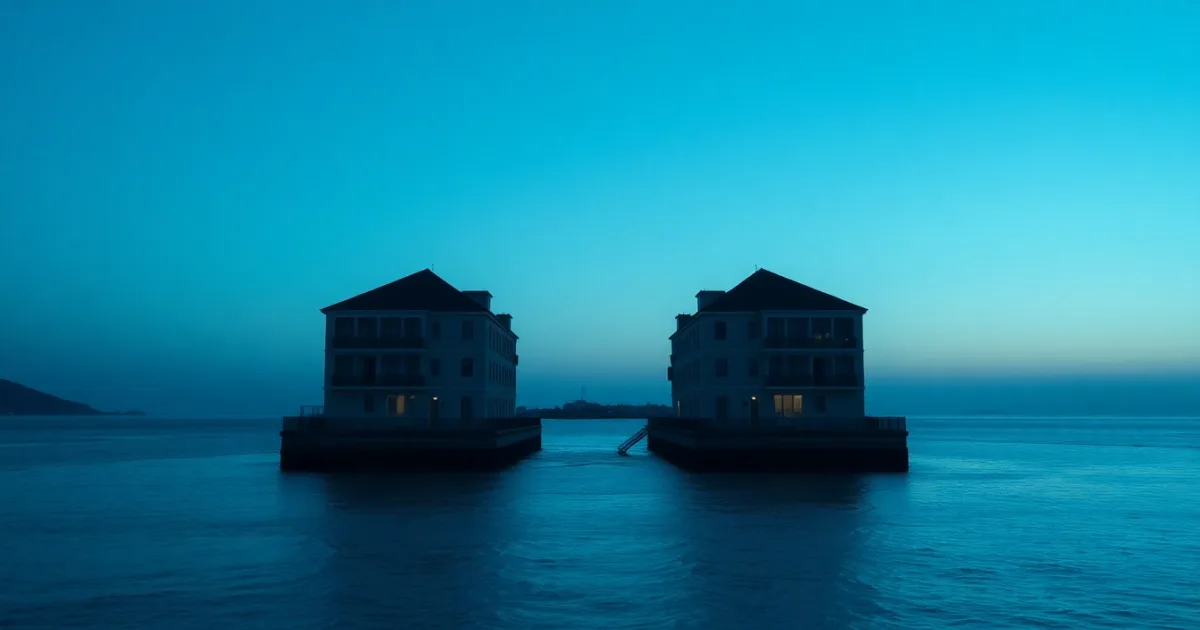 Two coastlines facing each other across a narrow strait, illustrating US rental property when you live in the UK