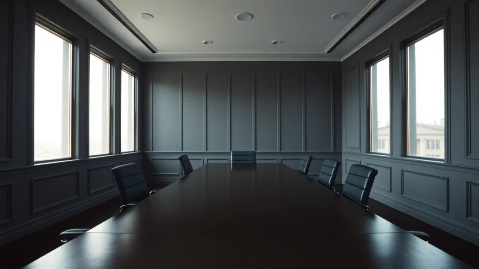 A boardroom table with chairs set facing each other across it, representing a US federal return and a UK Self Assessment prepared together on one file